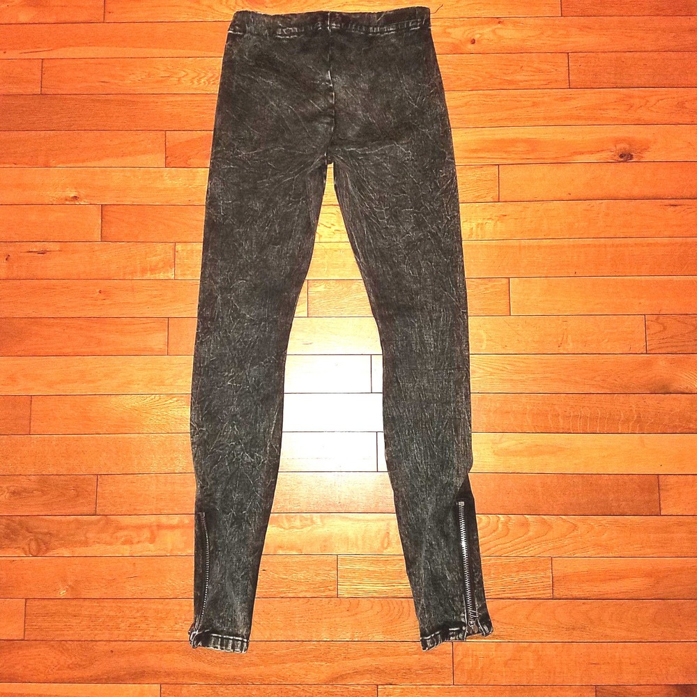 Joe's Jeans The Legging Black Acid Wash Ankle Zip Skinny Jeans Size P Petites